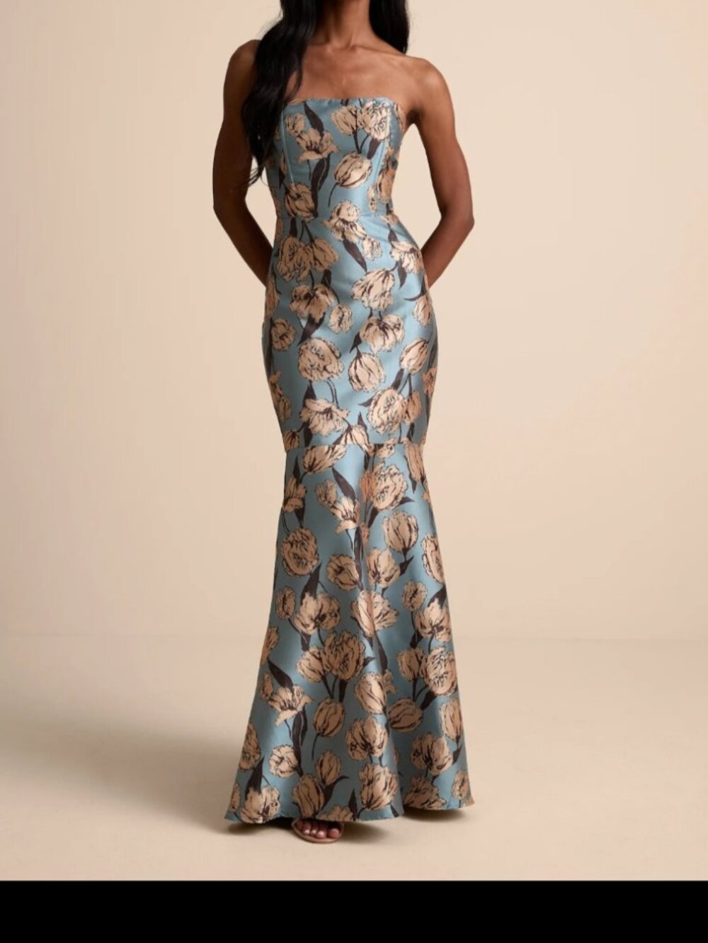 Lulus gowning around blue gown